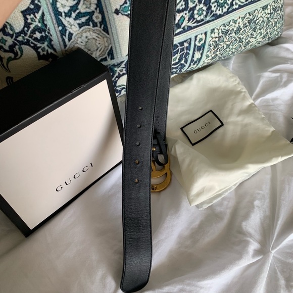 Gucci Leather Belt with Marmont GG Buckle - Picture 4 of 8